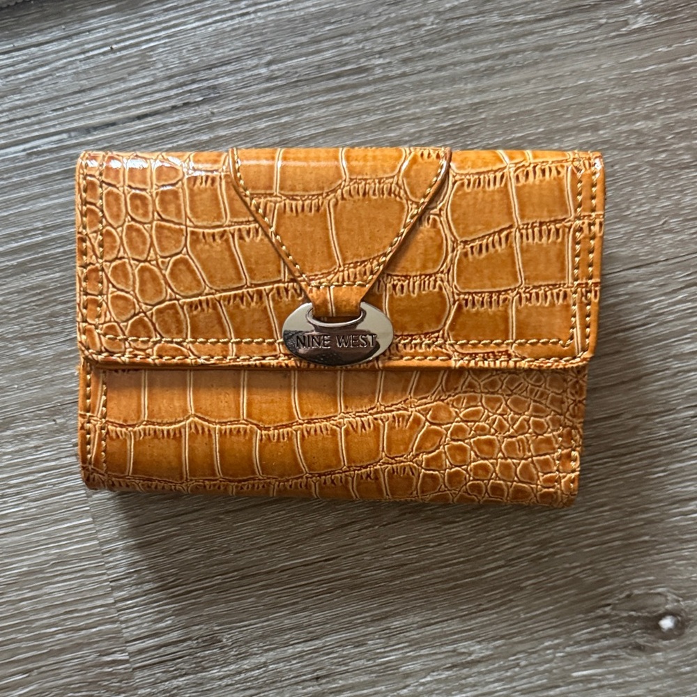 Nine West Brown Croc-Embossed Wallet